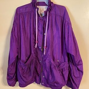Vintage 80s Purple Windbreaker by Janeve Sport
